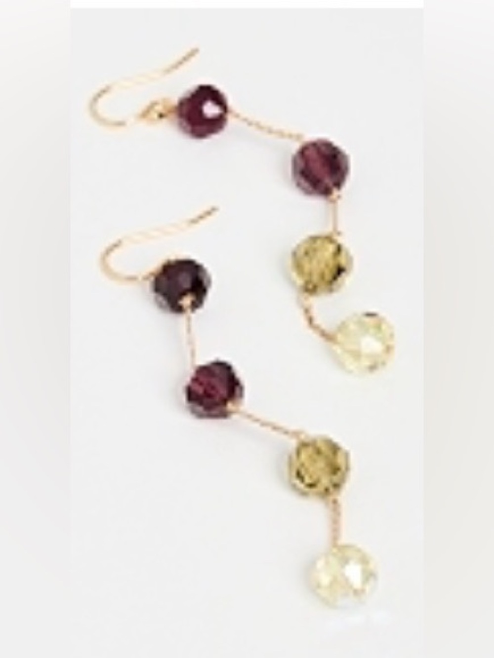 CHAN LUU Red, Olive & Iridescent Faceted Drop Earrings - Picture 4 of 4